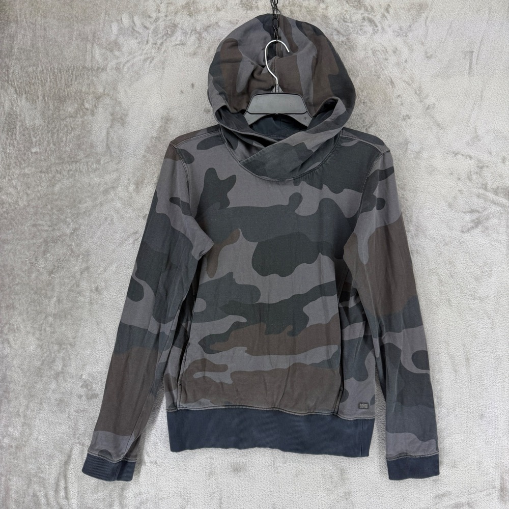G-Star RAW Avity Hooded Sweatshirt Womens L Grey‎ Black Camo 95152D 6293 576